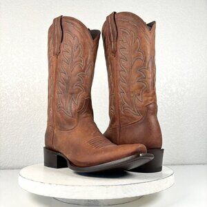 NEW Lane Ranahan Cowboy Boots Mens 8 Brown Western Cutter Toe Leather Soles